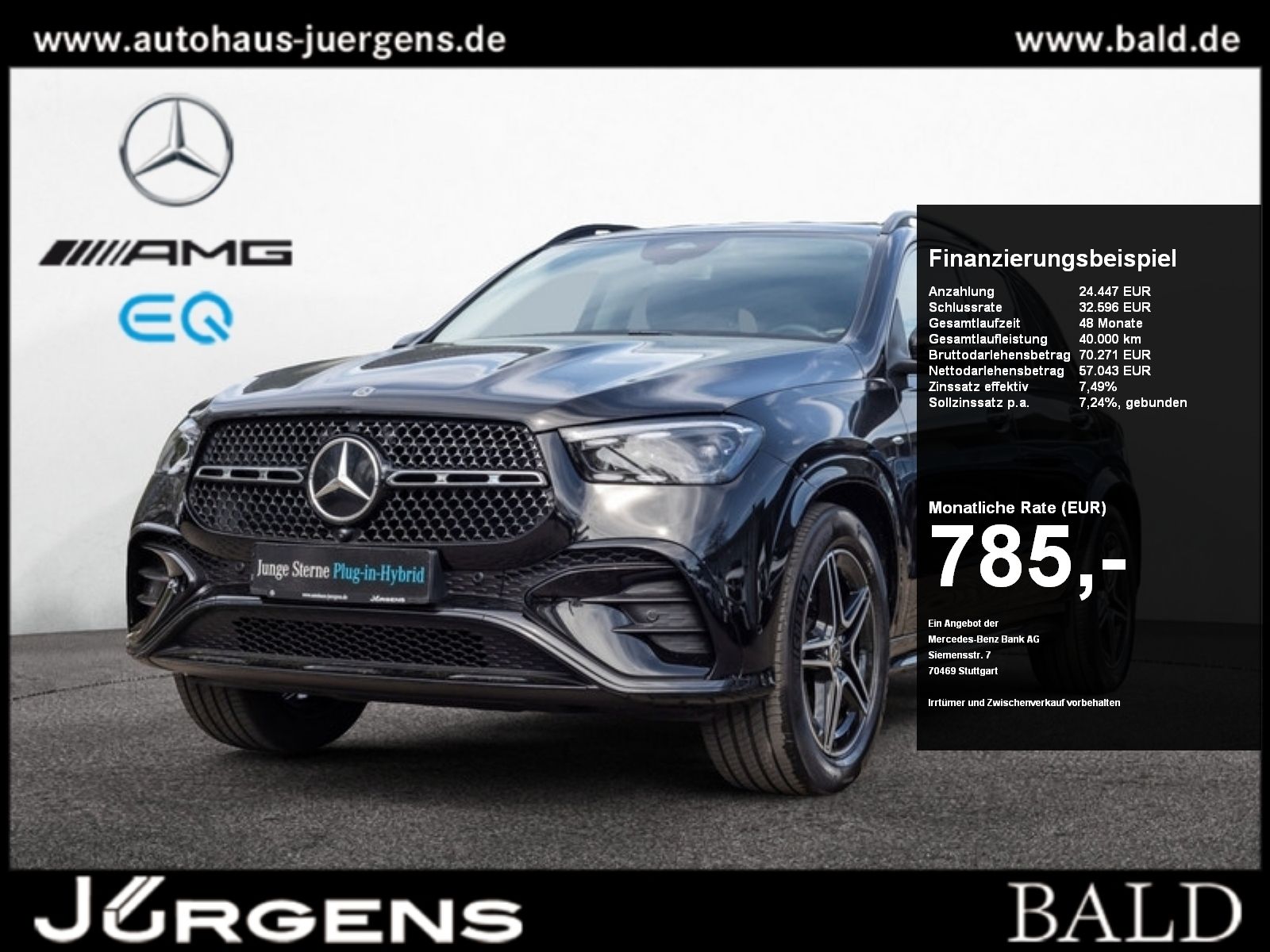 MERCEDES-BENZ GLE 350 de 4M AMG-Sport/Pano/AHK/Night/Keyl/20'