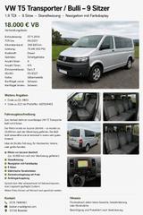 Volkswagen VW T5 Transporter / Bulli  9 Sitzer  Sta... - VW T5 Transporter in Bielefeld