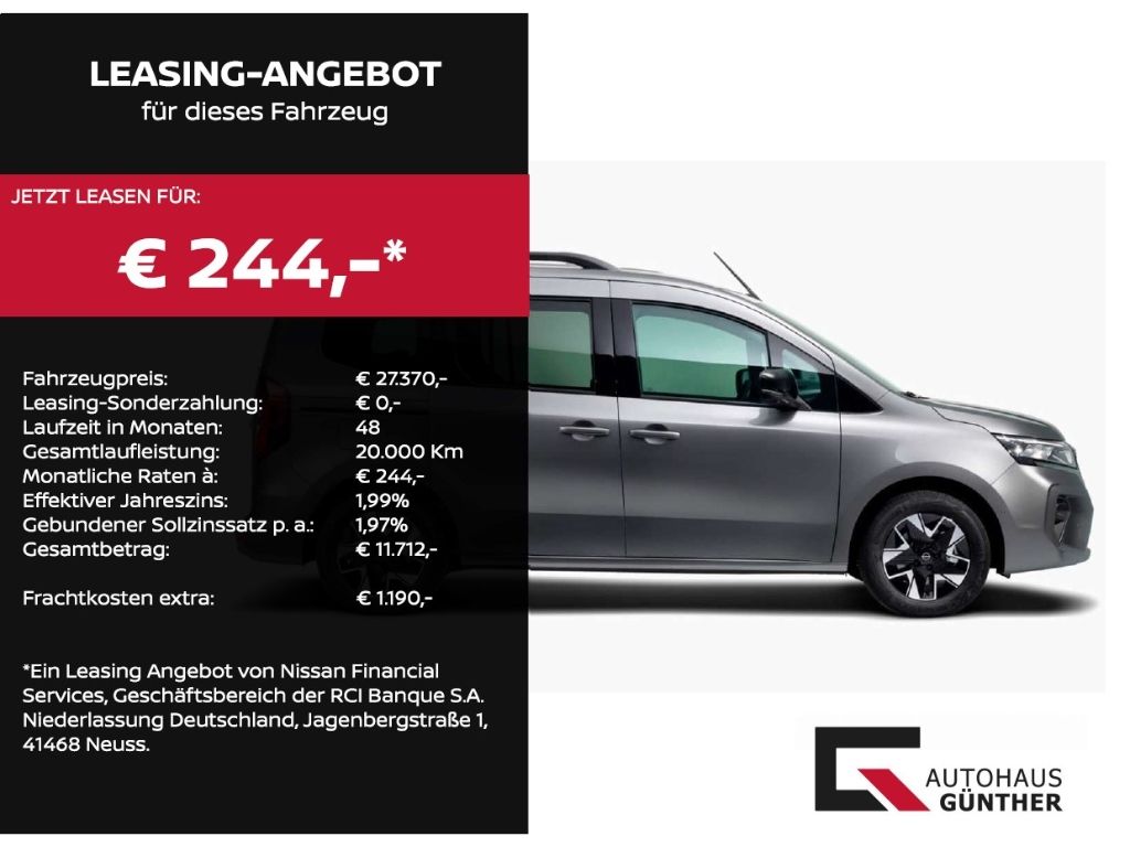 Nissan Townstar N-CONNECTA Kombi L1 130PS Design/Navi