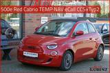 Fiat 500e Red Cabrio TEMP NAV eCall CCS+Typ2