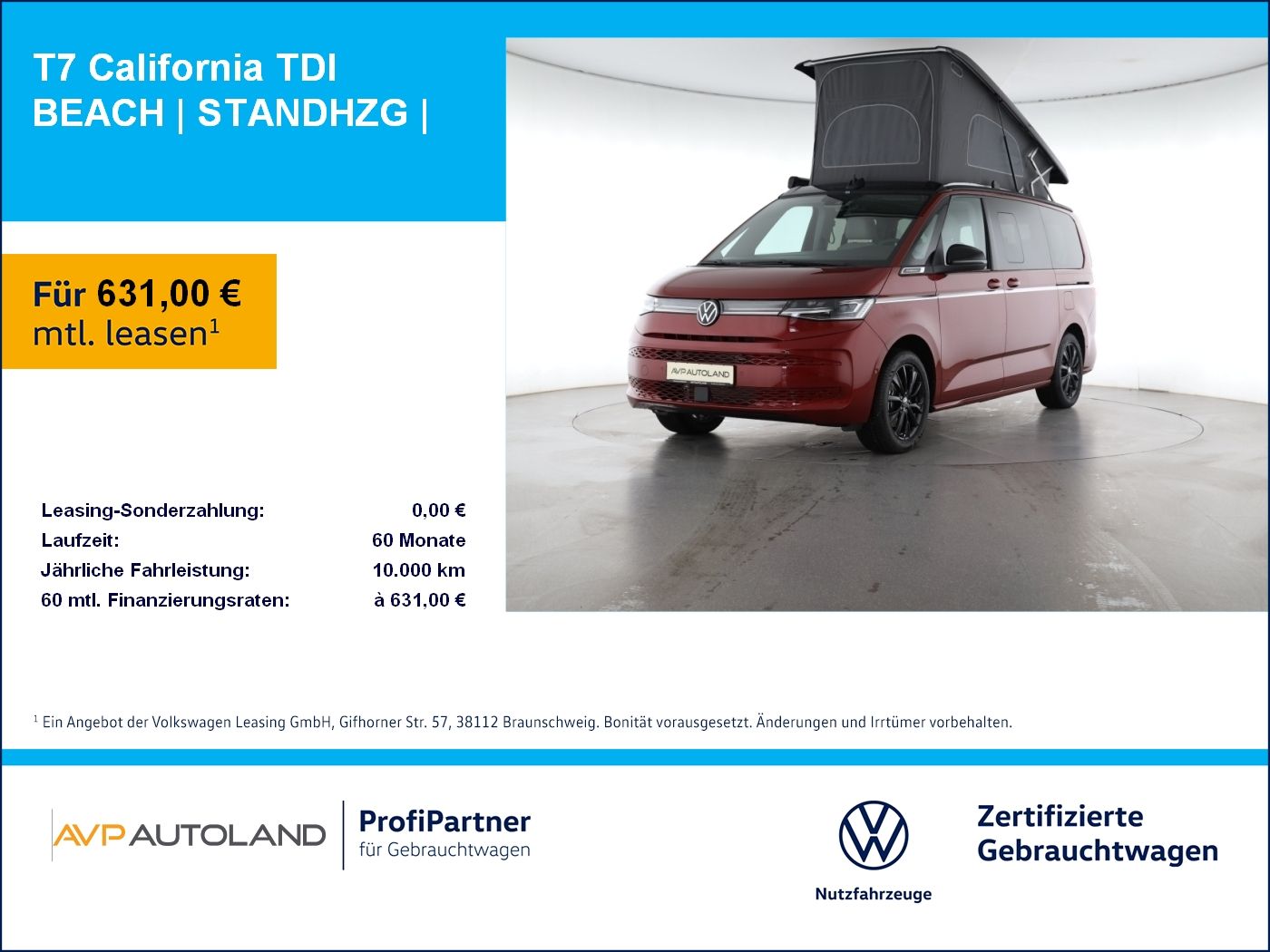 Volkswagen T7 California TDI BEACH | STANDHZG |
