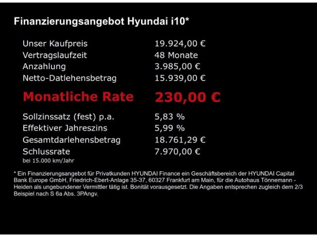 i10 FACELIFT TREND AT+NAVI+RÜCKFAHRKAMERA+SITZ-/