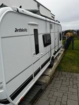 Dethleffs Nomad 560 FMK Snow - Dethleffs Heckgarage Wohnwagen