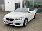 BMW 218d Cabrio in weiß mit Volllederausstattung