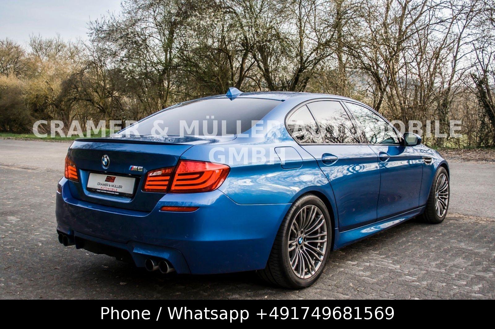 BMW M5 F10 V8 4.4 Biturbo 560 ch DKG / 164 000 km / Bleu Monte Carlo / HUD / Cuir Merino