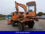 Mercedes-Benz Unimog 427/10 Bagger Schiebeschild Streuaufsatz - Bagger