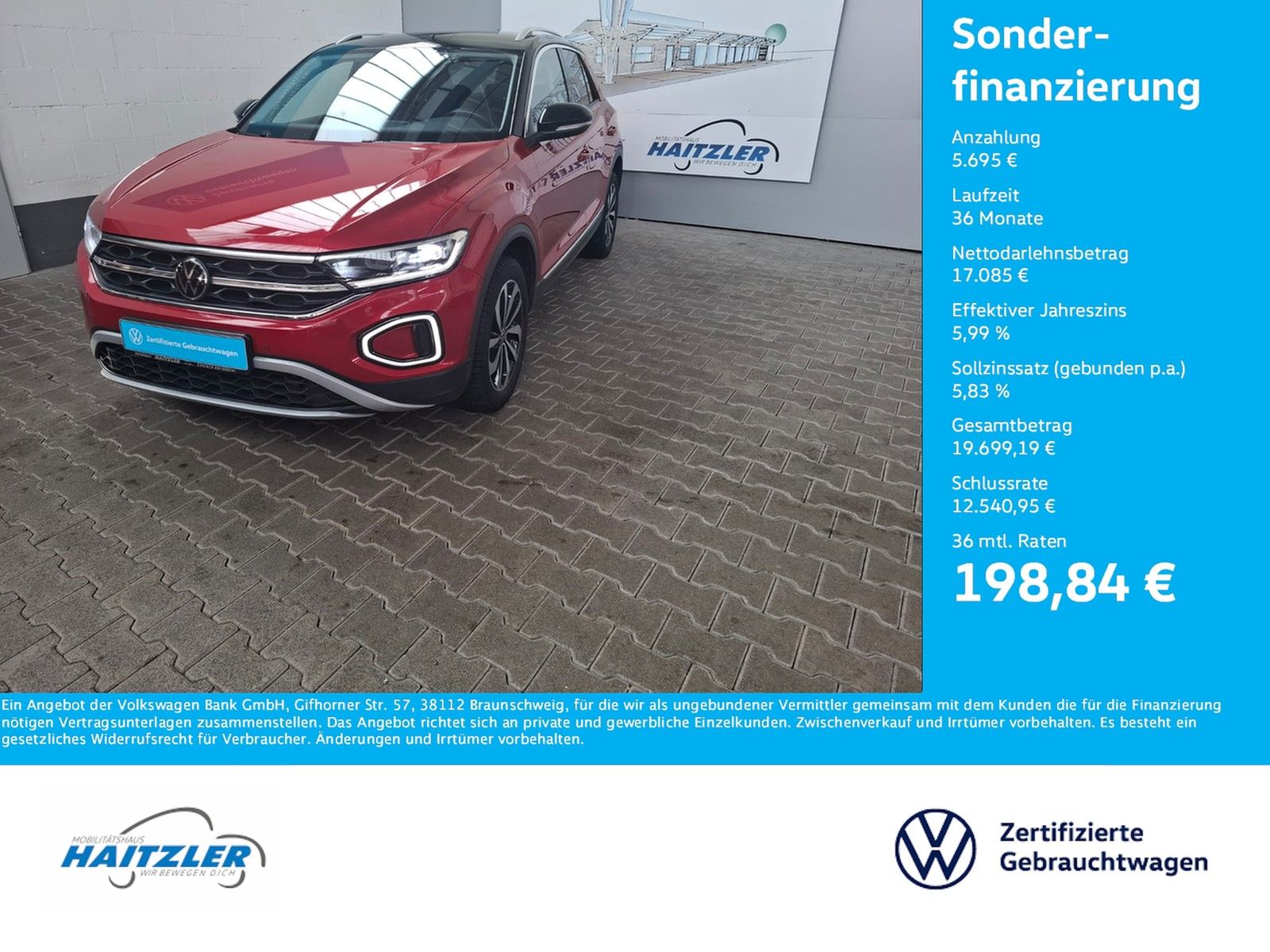 Fahrzeugabbildung Volkswagen T-Roc Style 2,0 TDI DSG +IQ.Drive +Navi +Kamera