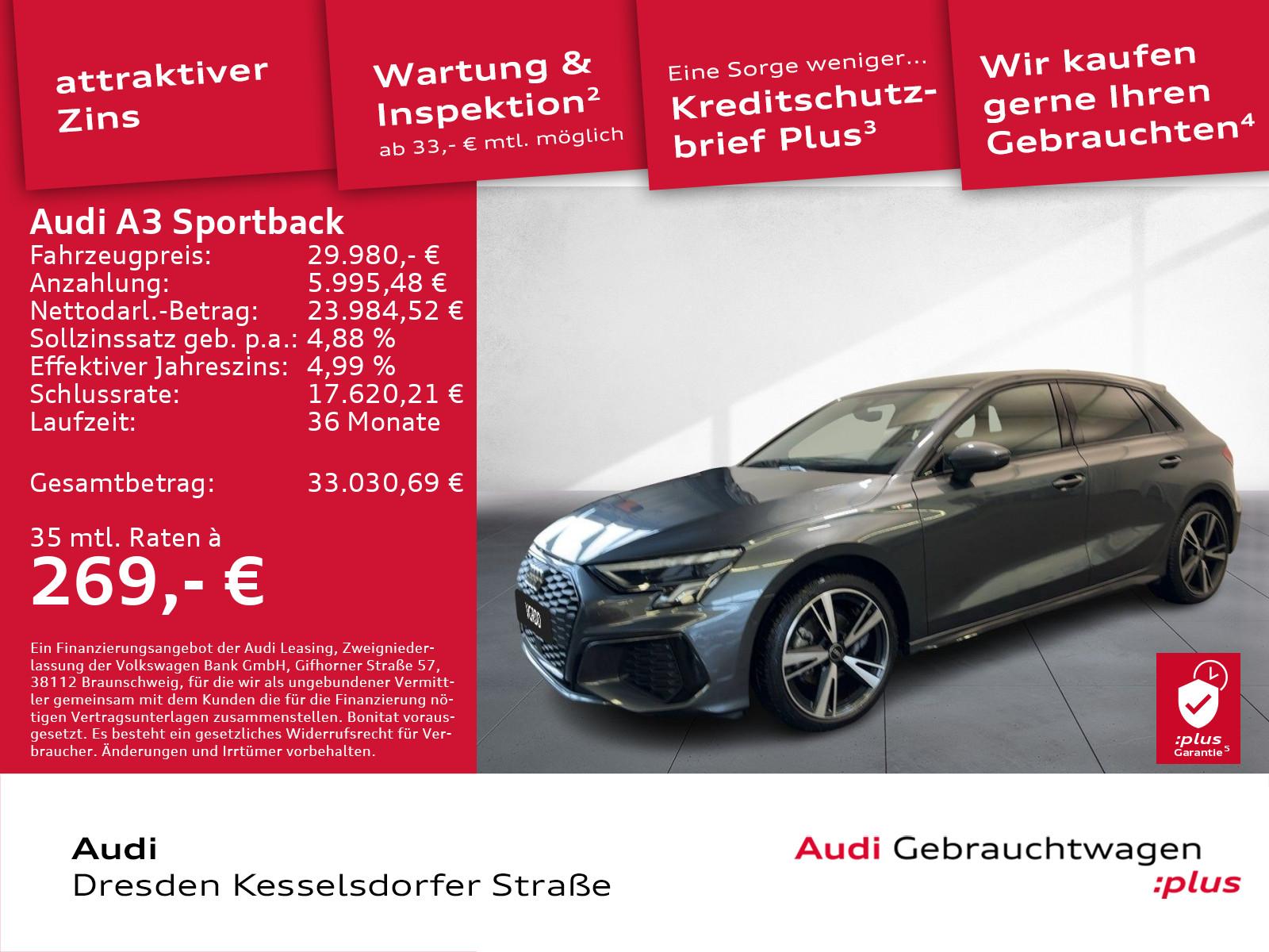 Audi A3 Sportback 35 TFSI S-line LED PDC Pano