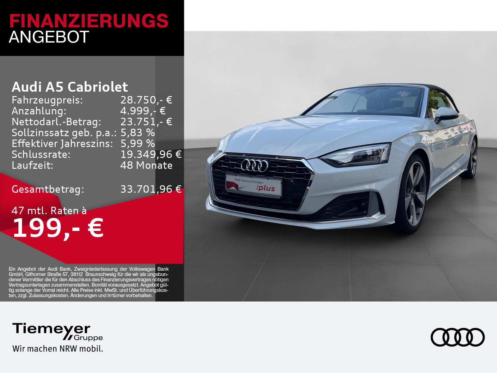 Audi A5 Cabrio 2.0 TDI S LINE LM19 FEINNAPPA NAVI+