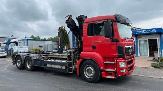 MAN TGS 26.400 6x2 Abrollkipper Kran Hiab