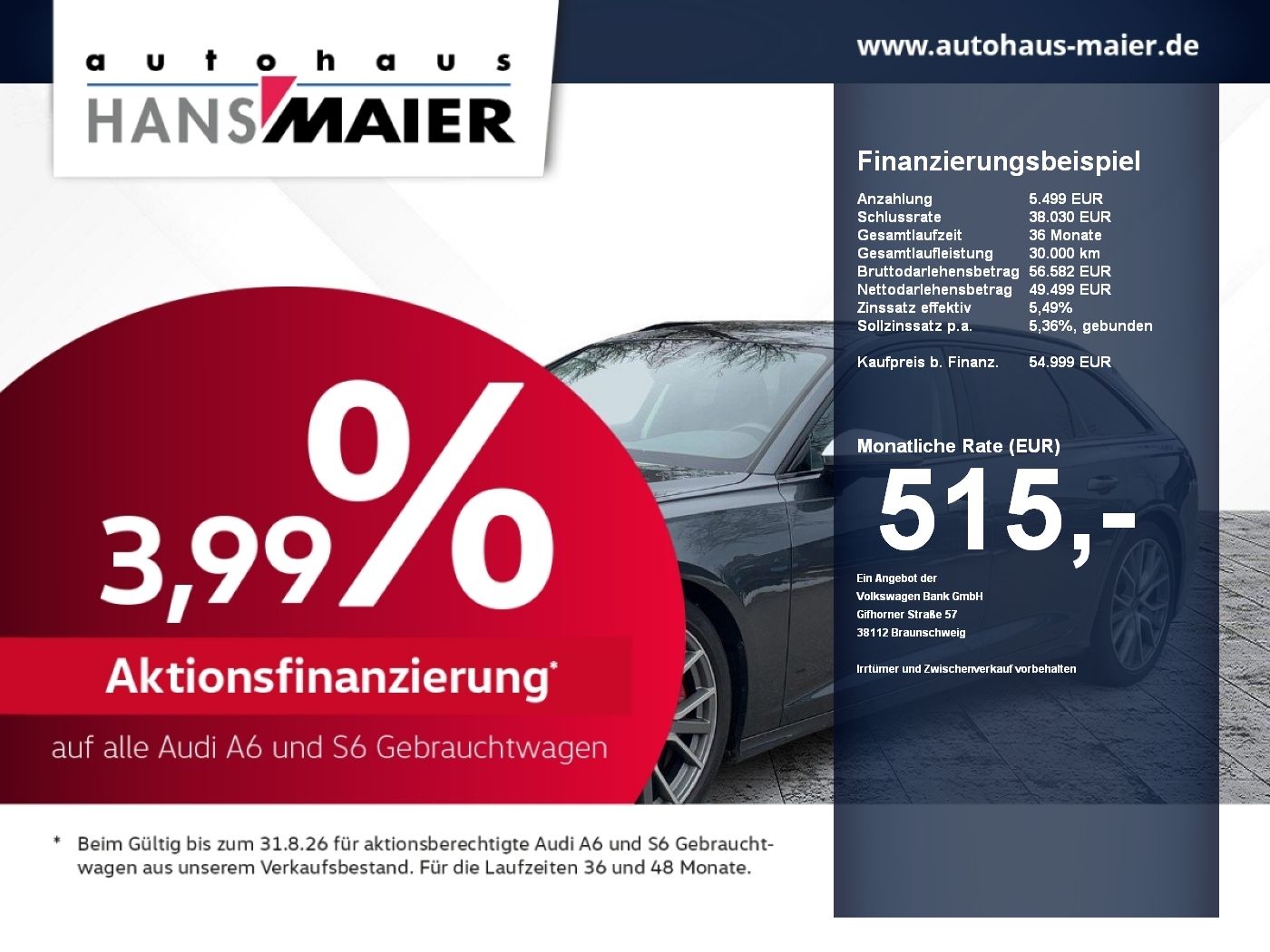 AUDI S6 Avant TDI qu. AHK TopView 8fach HDMatrix B&amp;O
