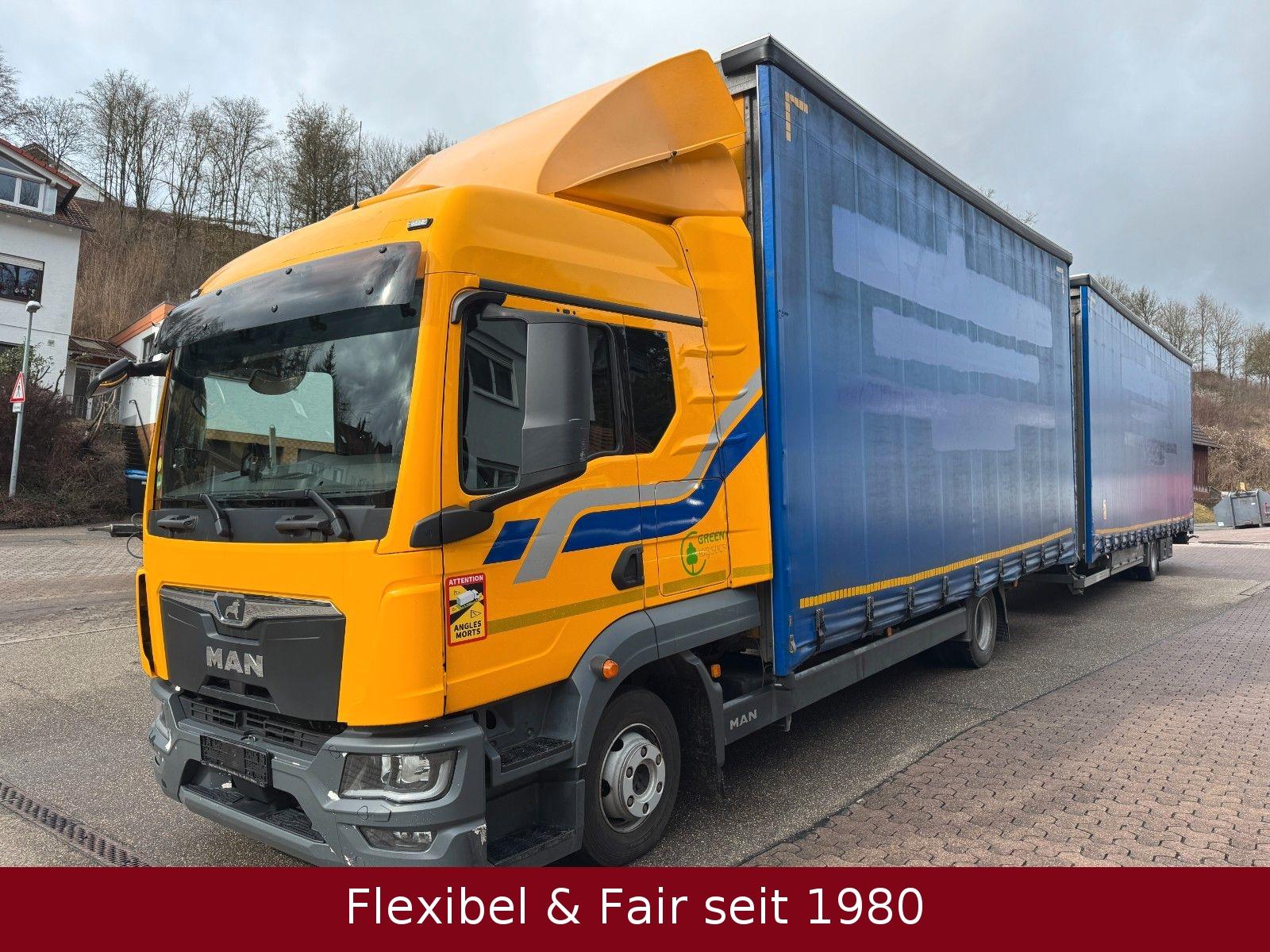 MAN TGL8.220 Hochdach,6,48m+9,10m=120m³,H&W Anhänger