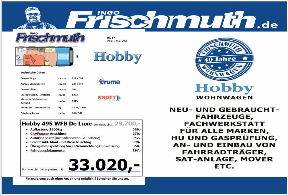 Hobby 495 WFB De Luxe City Wasser