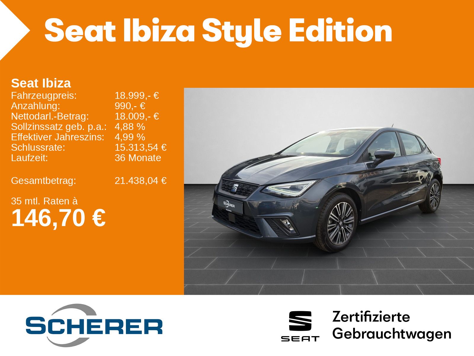 Seat Ibiza Style 1.0 TSI Voll LED Navi Fahrassistenz
