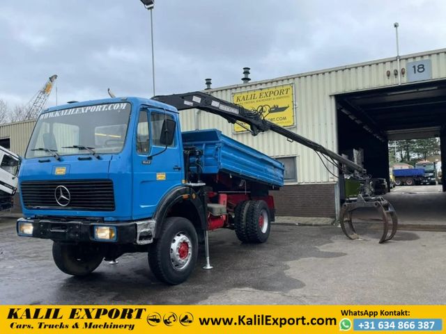 Mercedes-Benz 1617 Kipper 4x4 Meiller Timber Crane Big Axle Go