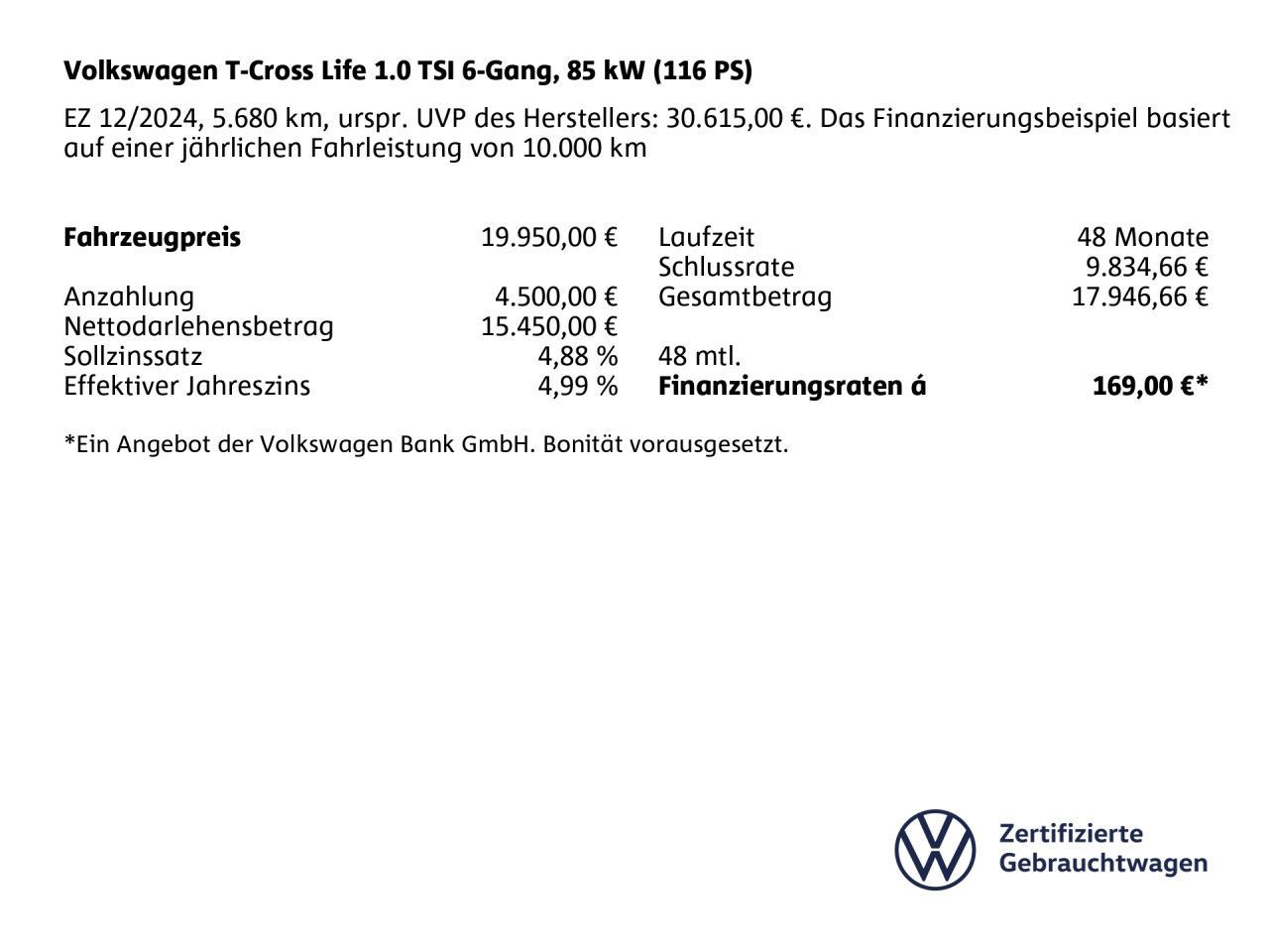 Volkswagen T-Cross Life 1.0 TSI 6-Gang LED ACC imagem 3