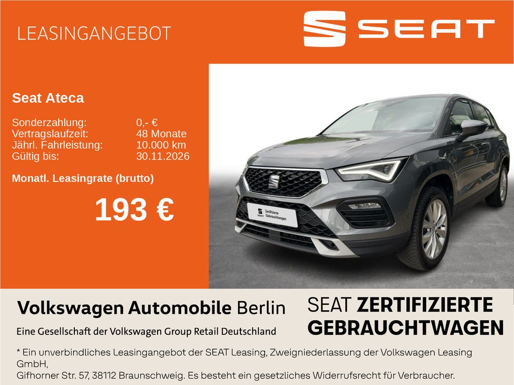 Abbildung Leasingangebot Seat Ateca 1.5 TSI Style Navi LED SHZ ACC PDC