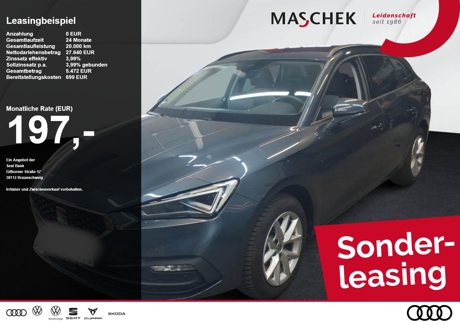 Seat Leon ST Style 2.0 TDI DSG Sonderleasing AHK Matr