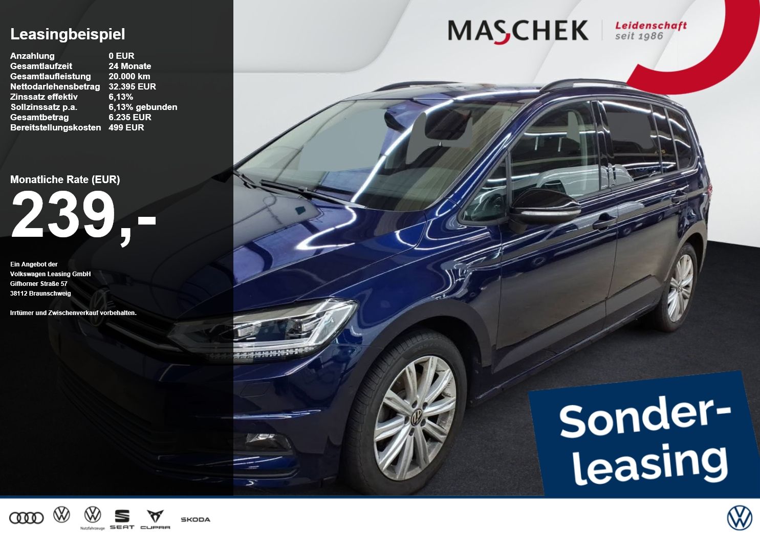 Volkswagen Touran Highline 1.5 TSI Sonderleasing! AHK Navi