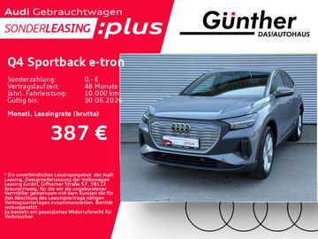 Audi Leasingangebot: Audi Q4 Sportback e-tron +WINTERRÄDER+MATRIX+SPORTSIT