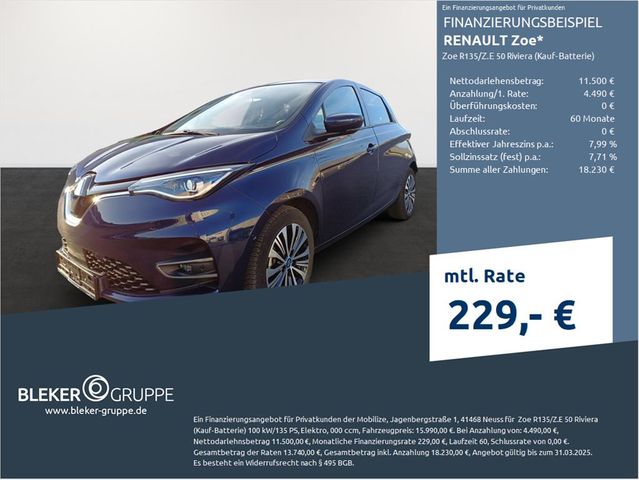 Renault ZOE R135/Z.E 50 Riviera (Kauf-Batterie)