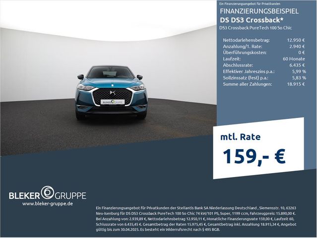 DS Automobiles DS3 Crossback PureTech 100 So Chic