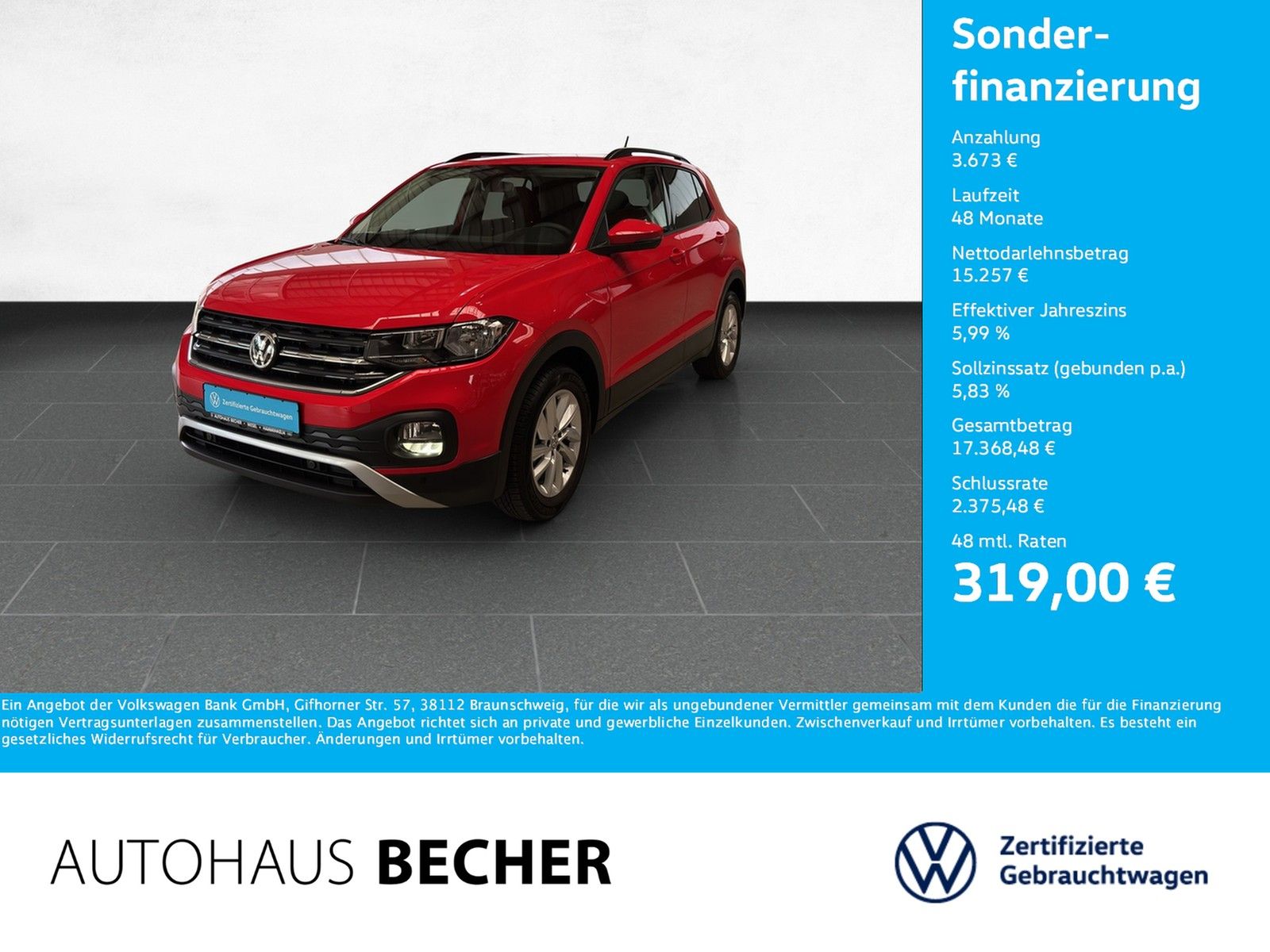 VW T-Cross Life 1.0 TSI 6-Gang /Navi/Rückfahrkam