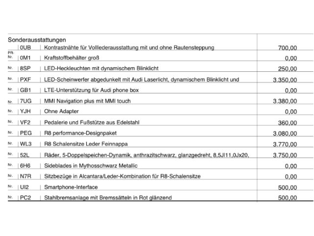 Fahrzeugabbildung Audi R8 5.2 FSI Performance Carbon Sportpaket Navi Le