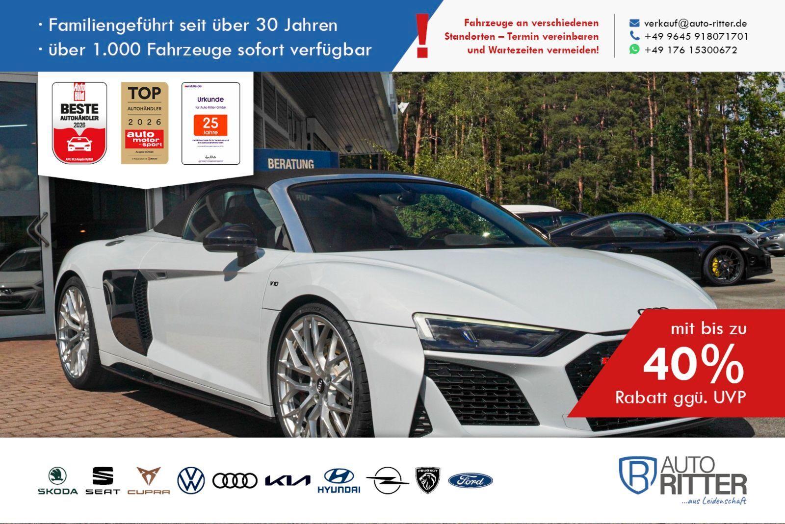 AUDI R8 5.2 FSI quattro Spyder DE Fzg+Unfallfrei