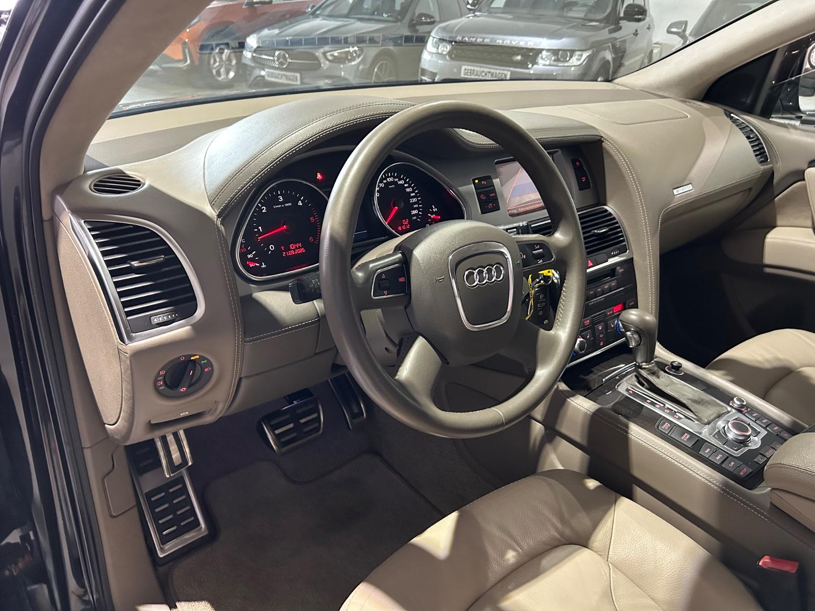 Audi Q7 4.2 TDI V8 quattro S line | 326 ch | BVA | 4 places individuelles | Cuir beige | Suspension pneumatique | GPS | Accès sans clé