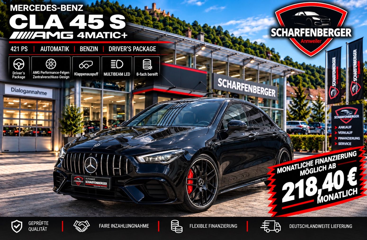 Mercedes-Benz CLA 45 S AMG Drivers Bur 8fach V.Historie Pano