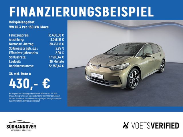 VW ID.3 Pro 150 kW Move LED+RearView+NAVI+HUD+SHZ