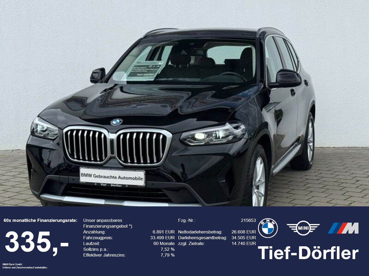 BMW X3 xDrive20d LED/HUD/DrivingAss/Memo/Shz LED/HUD