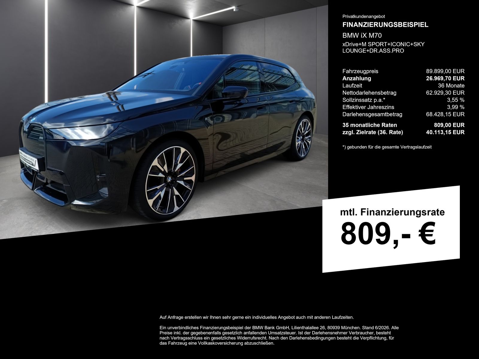BMW iX M70 xDrive+M SPORT+ICONIC+SKY LOUNGE+DR.ASS.P imagem 2