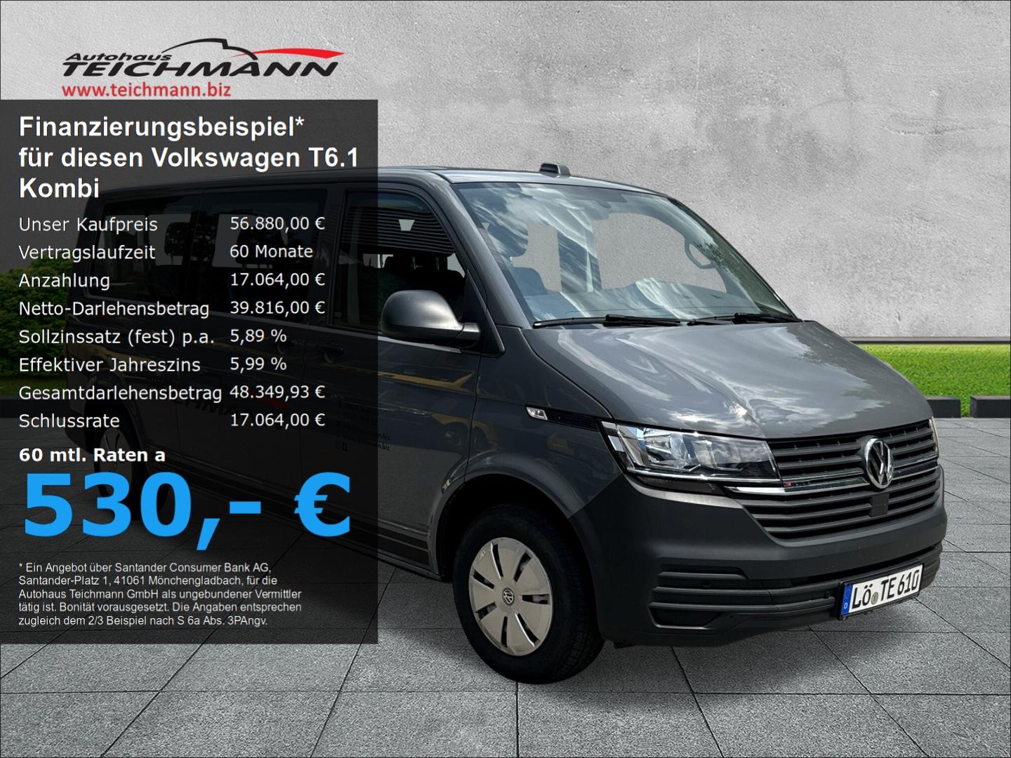 Volkswagen T6.1 Kombi lang 2.0 TDI 4MOTION +AHK+9Si+APP+GRA