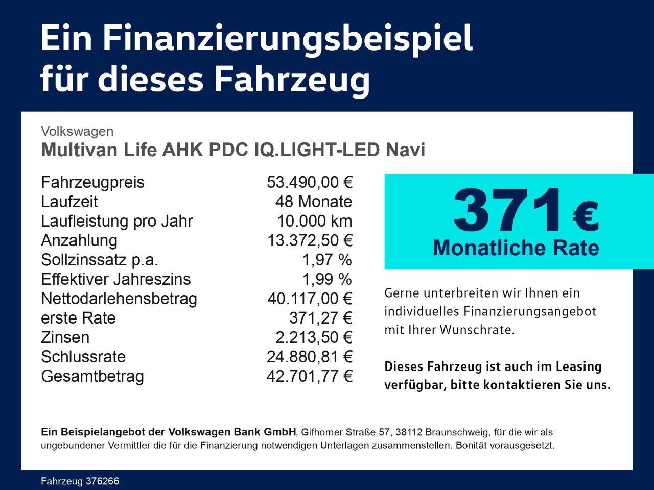 Volkswagen Multivan Life AHK PDC IQ.LIGHT-LED Navi Klima