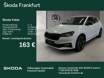 Skoda Leasingangebot: Skoda Fabia Monte Carlo 1,0 TSI SmartLink/ WinterPlus/