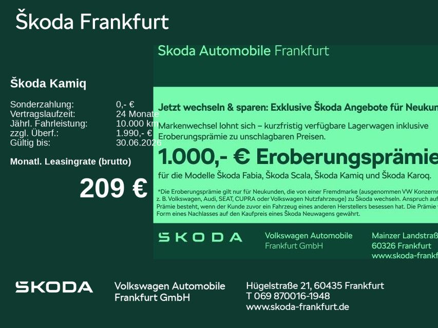 Skoda Kamiq Balance 1,5 TSI 110 kW 7-Gang-DSG zzgl. 1.