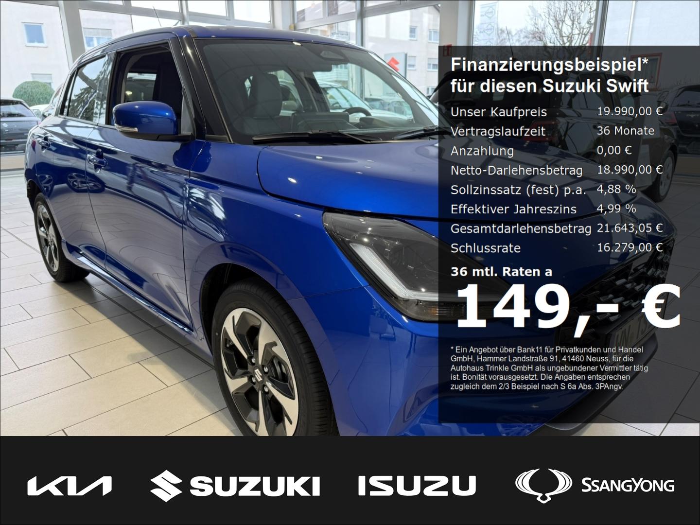Suzuki Swift Comfort+ 149,-€/MTL. OHNE ANZAHLUNG!! Navi