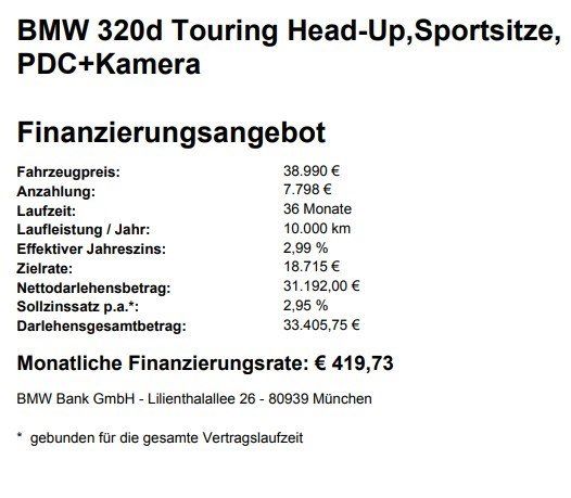 BMW 320d Touring Head-Up Sportsitze PDC Kamera foto 3