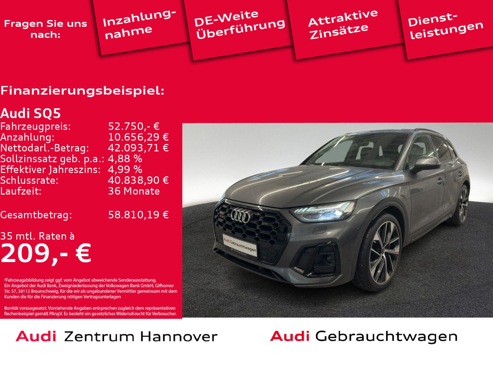 Audi SQ5 3.0 TDI quattro MatrixLED B&O Kamera AHK Luf