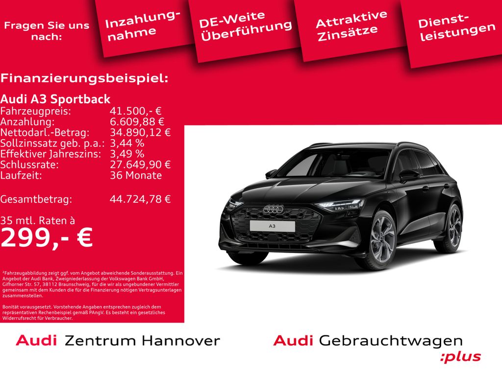 A3 Sportback advanced 40 TFSI e Head-Up SONOS Ka