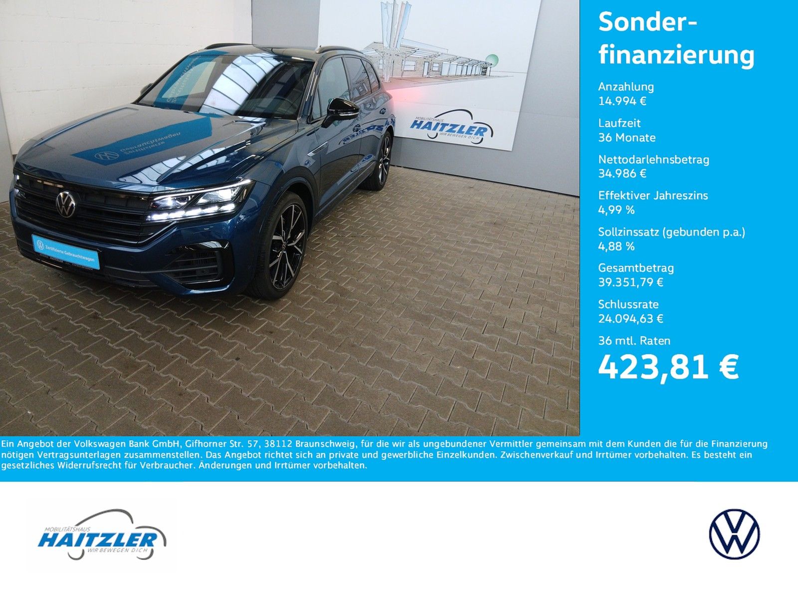 Fahrzeugabbildung Volkswagen Touareg R-Line 3,0 TSI DSG UPE 96.000 +Navi+AHK