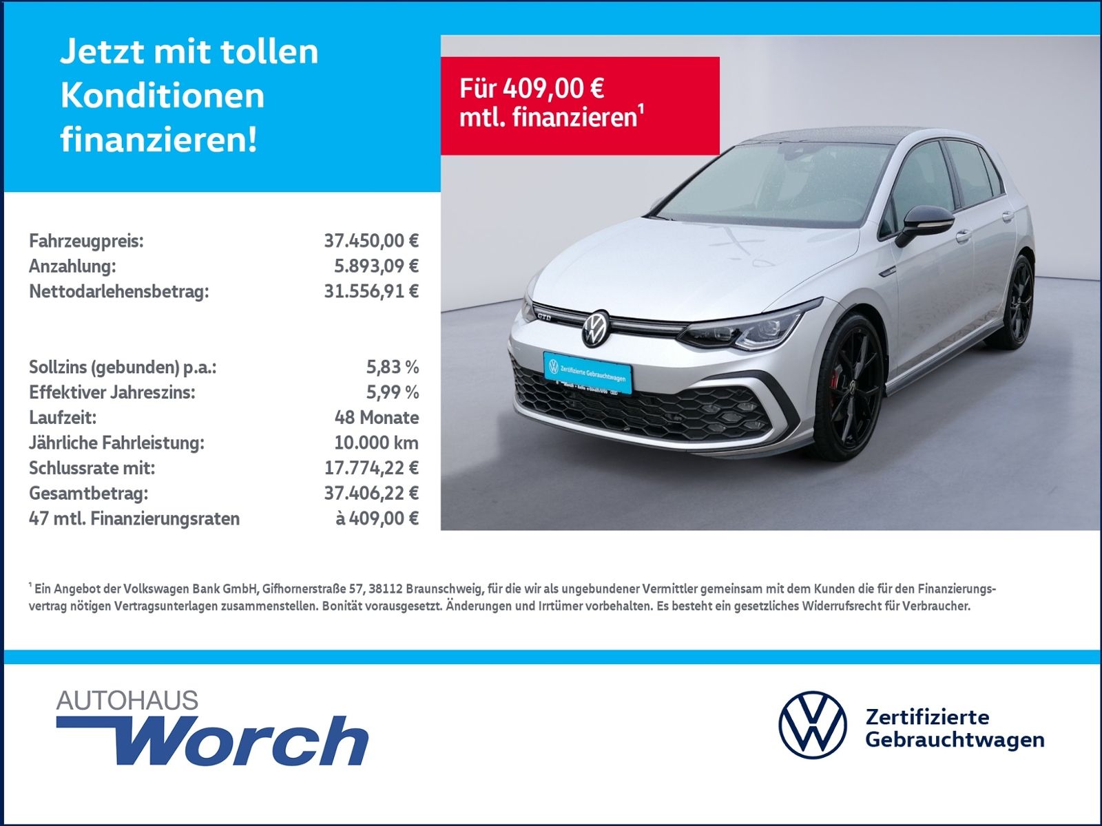 Golf VIII GTD DSG PANO+19"+LED+NAVI+BLACK-STYLE