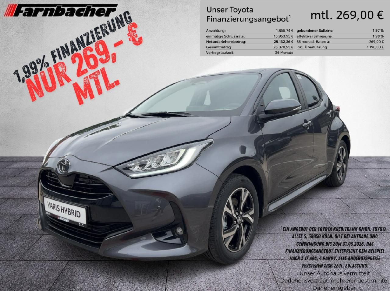 Fahrzeugabbildung Toyota Yaris 1,5 Hybrid Teamplayer *1,99% bis 30.06*