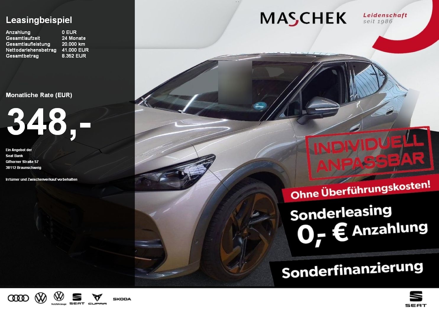 Cupra Tavascan Endurance Sonderleasing ohne zzgl Koste