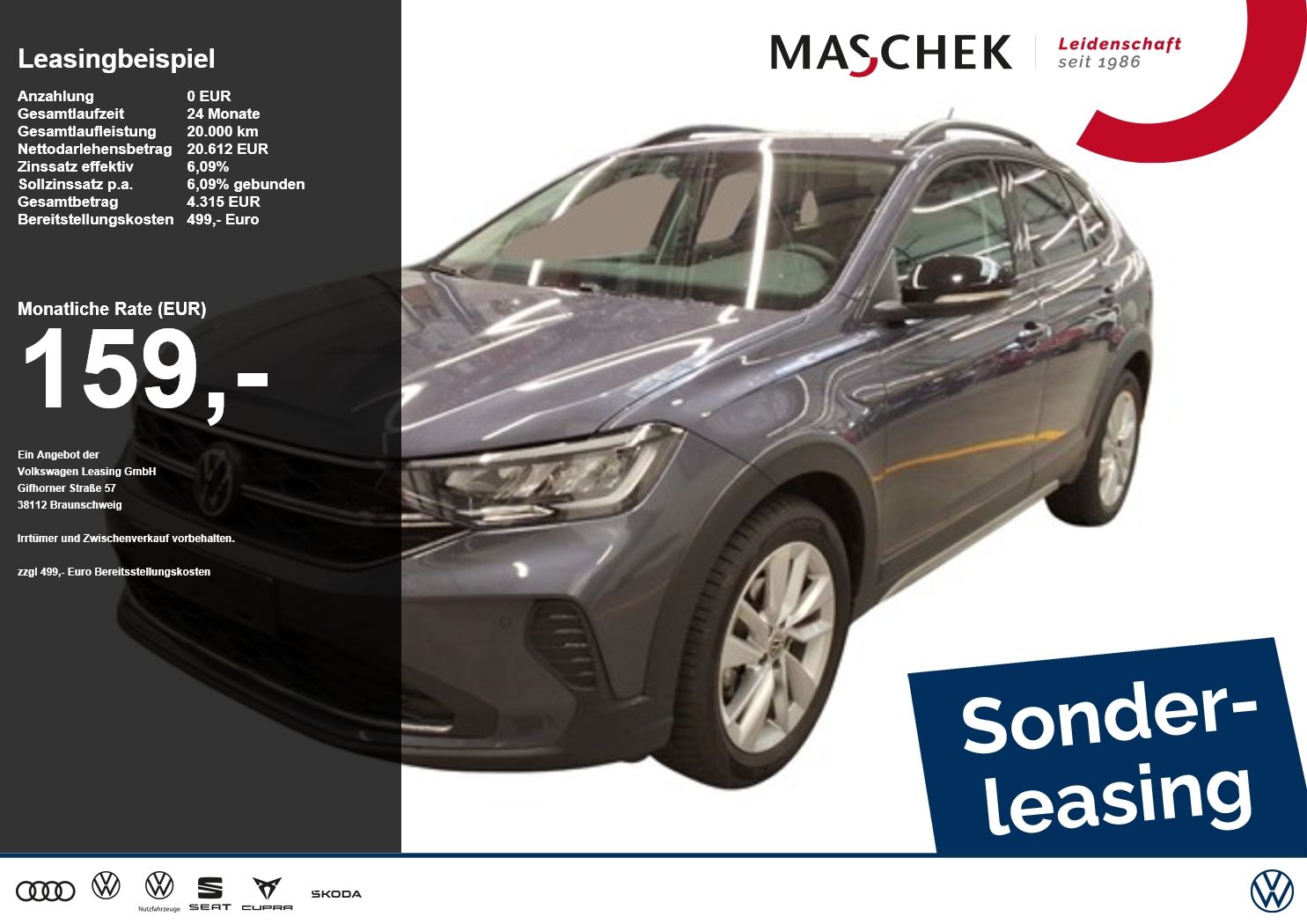 Volkswagen Taigo Goal 1.0 TSI Sonderleasing! PDC Sitzh. Ans