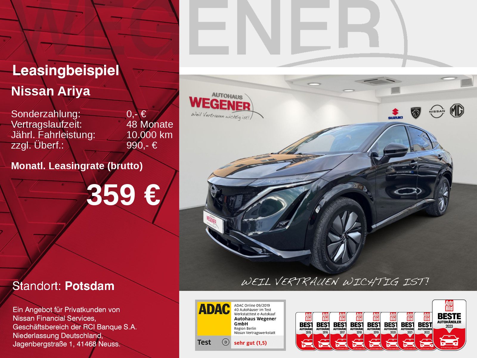 Nissan ARIYA BASIS 63kWh *Sitz- & Lenkradheizung*LED*Ka