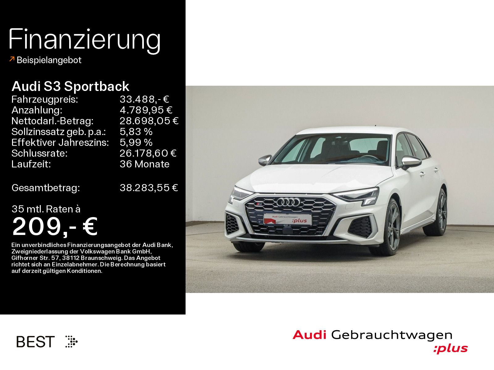Audi Audi S3 Sportback Navi, GRA, PDC