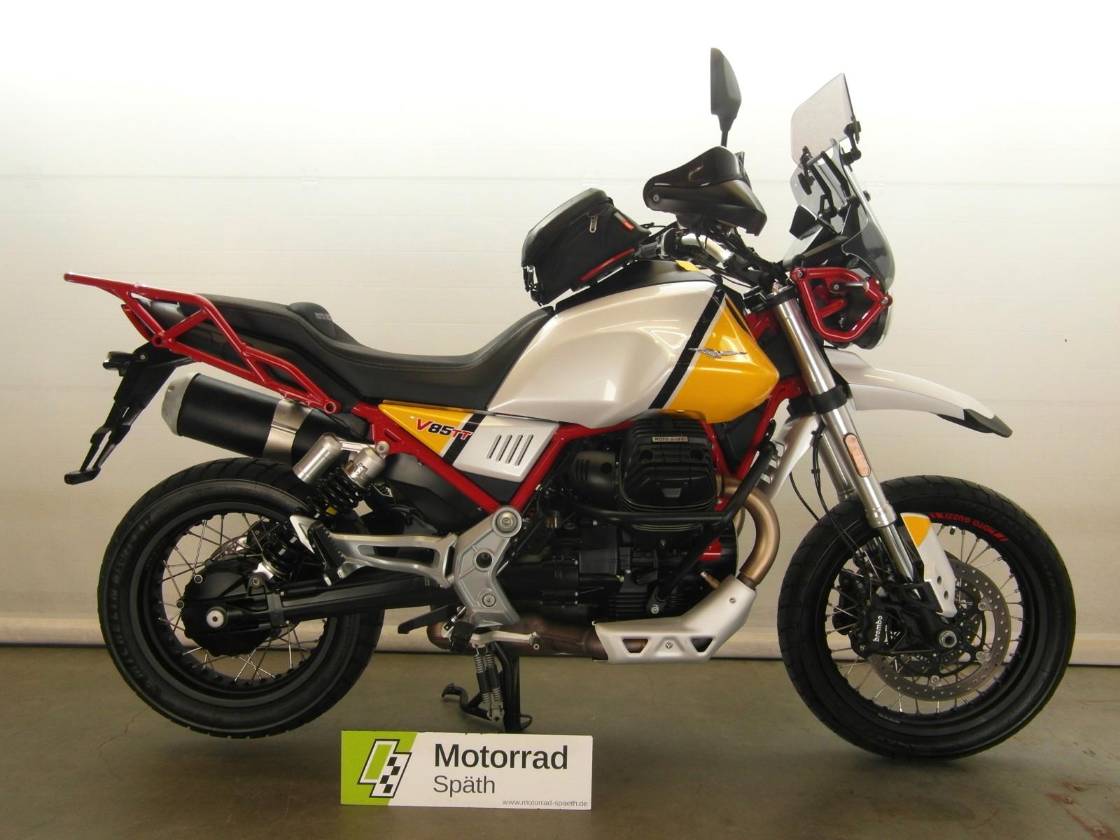 Moto Guzzi V85 TT 1. Hand Giallo Sahara Griffh Hauptständer